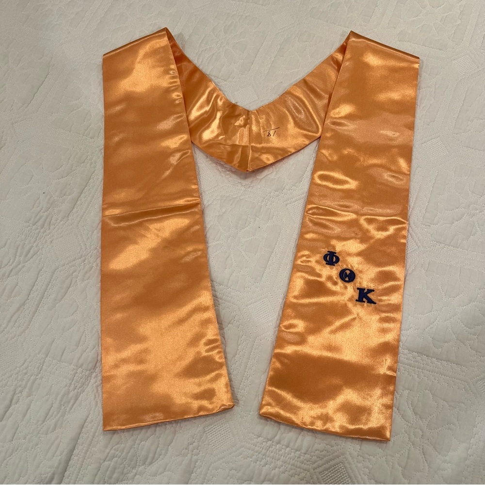 Elegant Gold Satin Phi Theta Kappa Honor Society Stole